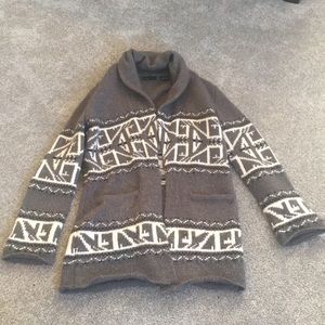 Gray and White Sweater Jacket Size Small